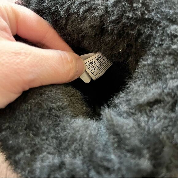 UGG Black Shearling Boots Tall suede size 7 - Picture 5 of 7